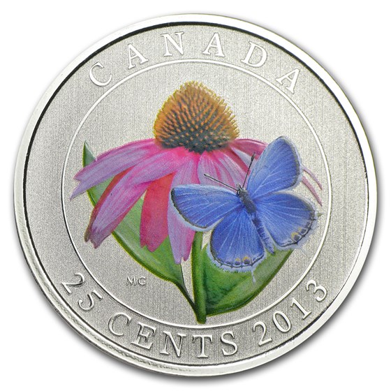 2013 Canada $0.25 Coneflower & Butterfly (Colored) 2013 Canada $0.25 Coneflower & Butterfly (Colored)